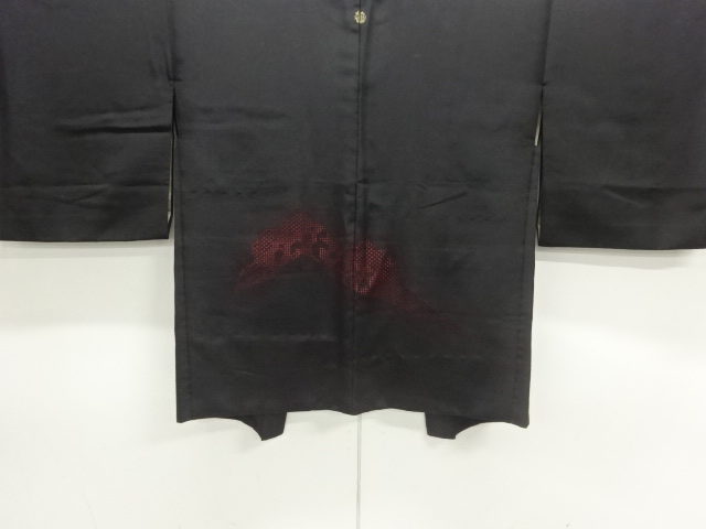 JAPANESE HAORI COAT / CUT VELVET / AVSTRACT PATTERN / ONE CREST 